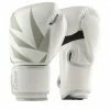 XMARTIAL Muay Thai Gear White Silver Pro Muay Thai Boxing Gloves