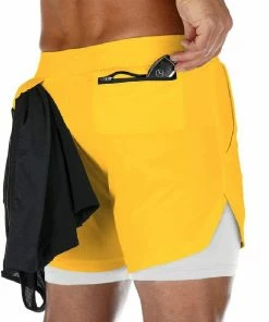 XMARTIAL Yellow Limitless Fitness 2-in-1 Shorts