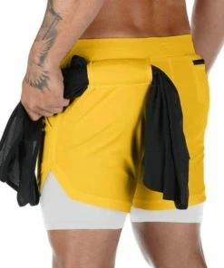 XMARTIAL Yellow Limitless Fitness 2-in-1 Shorts