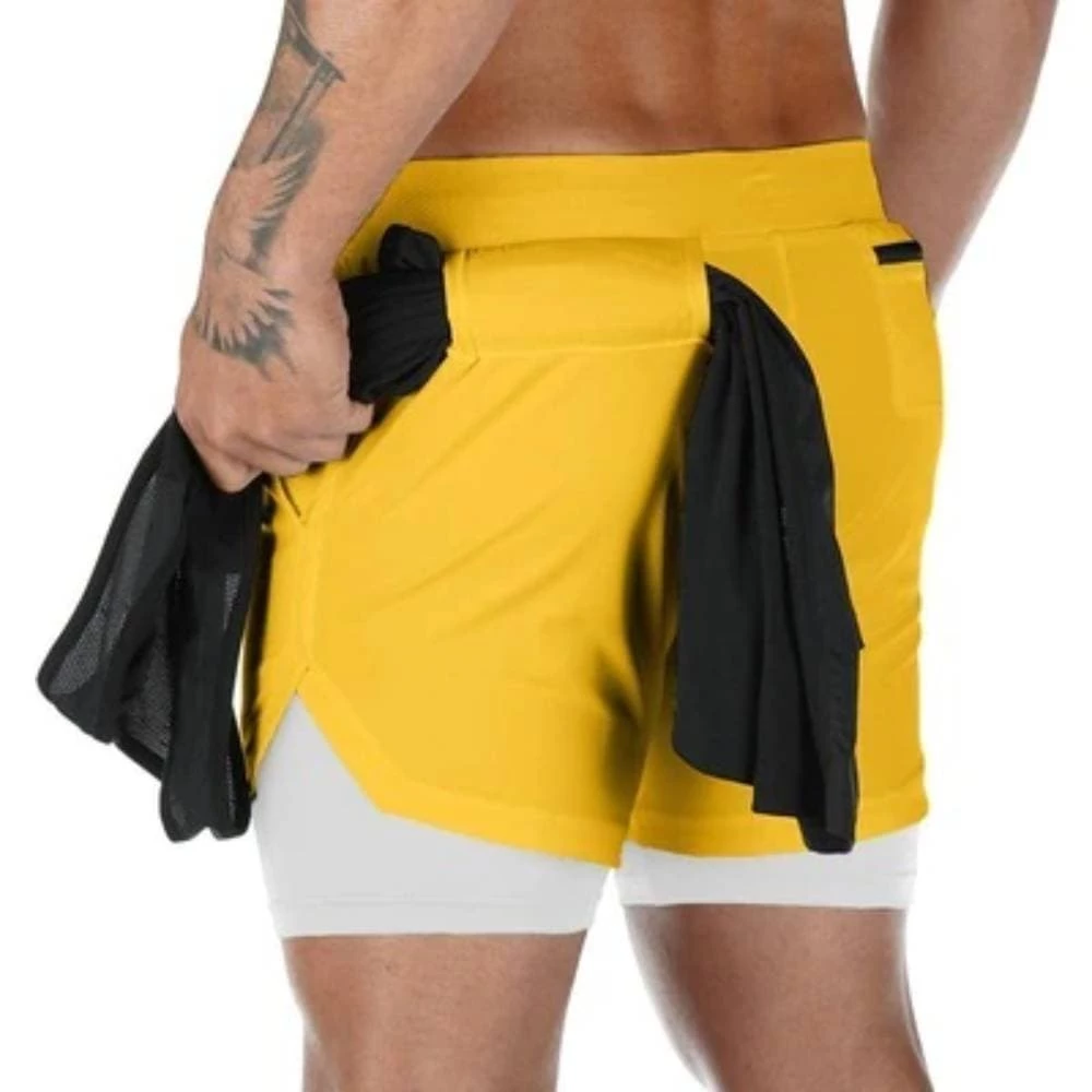 XMARTIAL Yellow Limitless Fitness 2-in-1 Shorts 3 XMARTIAL Yellow Limitless Fitness 2-in-1 Shorts